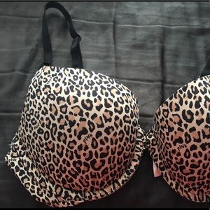 Victoria’s Secret pink padded push up bra leopard